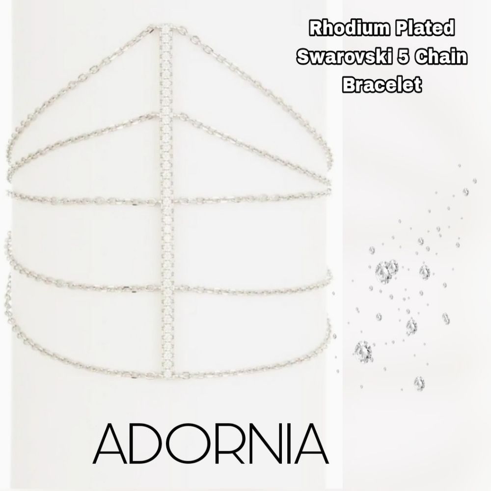 NWT ADORNIA RHODIUM PLATED CRYSTAL 5 CHAIN BRACELET Nordstrom